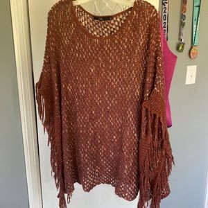 See through fringe poncho